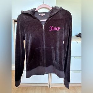 Juicy Couture black velvet pants and full zip hoody